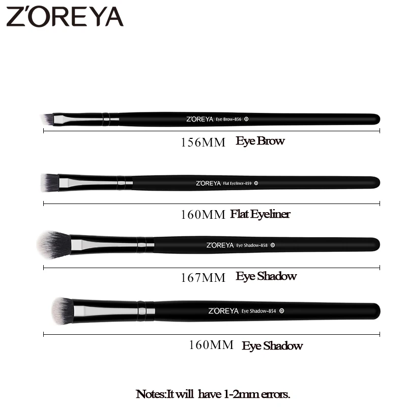 Zoreya Brand 4 piece/lots Makeup Eye Shadow brush Set Eyeliner make up brush for beauty cosmetics tools with Eye brow brush