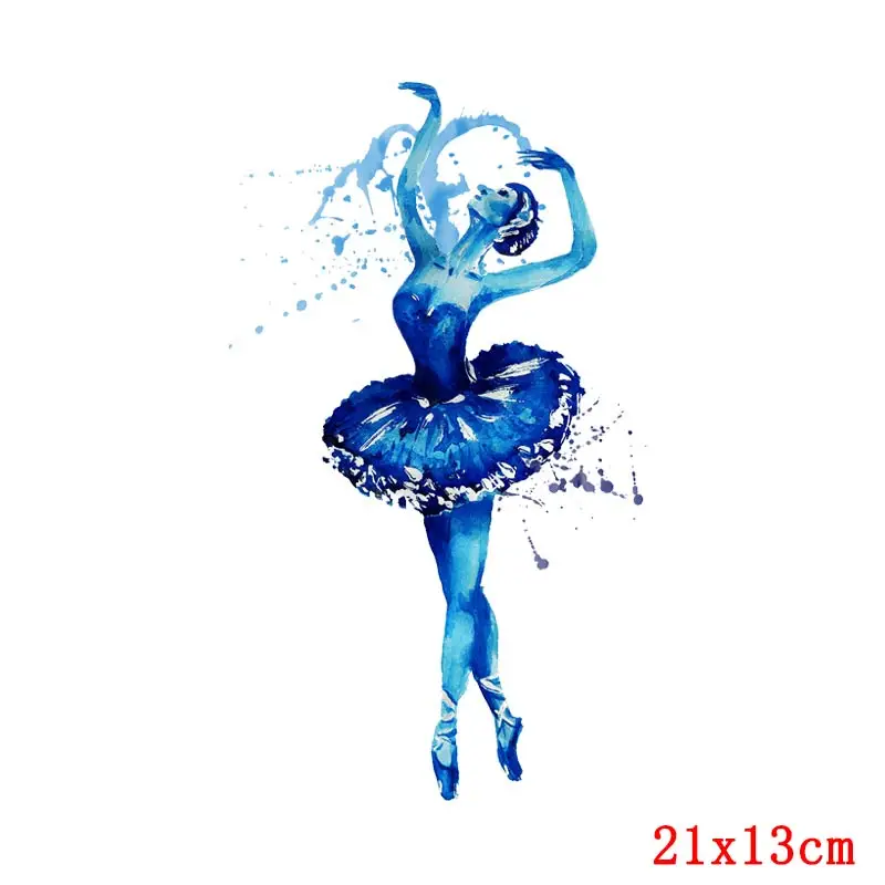 DIY Dancer Iron On Transfer For Clothing Women Applique On Clothes T-Shirt Thermo Stickers For Clothes Beauty Thermal Transfers