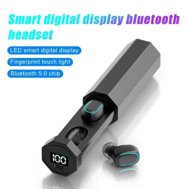 TWS-201 TWS Wireless Earphones Bluetooth 5.0 led Display Waterproof Earbuds  Headset  vs f9 for iphone 11 12 universal