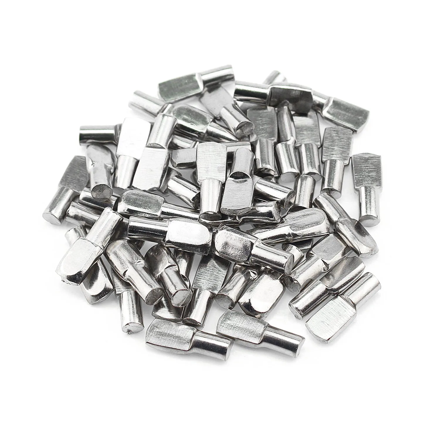 Hot 50PCS 5mm Shelf Pins, Spoon Shape Cabinet Furniture Shelf Support Pegs Nickel Plated shelf pins