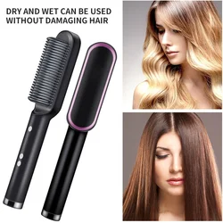 Hair Straightener Hot Comb Anti-scalding Ceramic Hair Curler Multi-speed Electric Straightening Comb Curling Iron Hairbrush