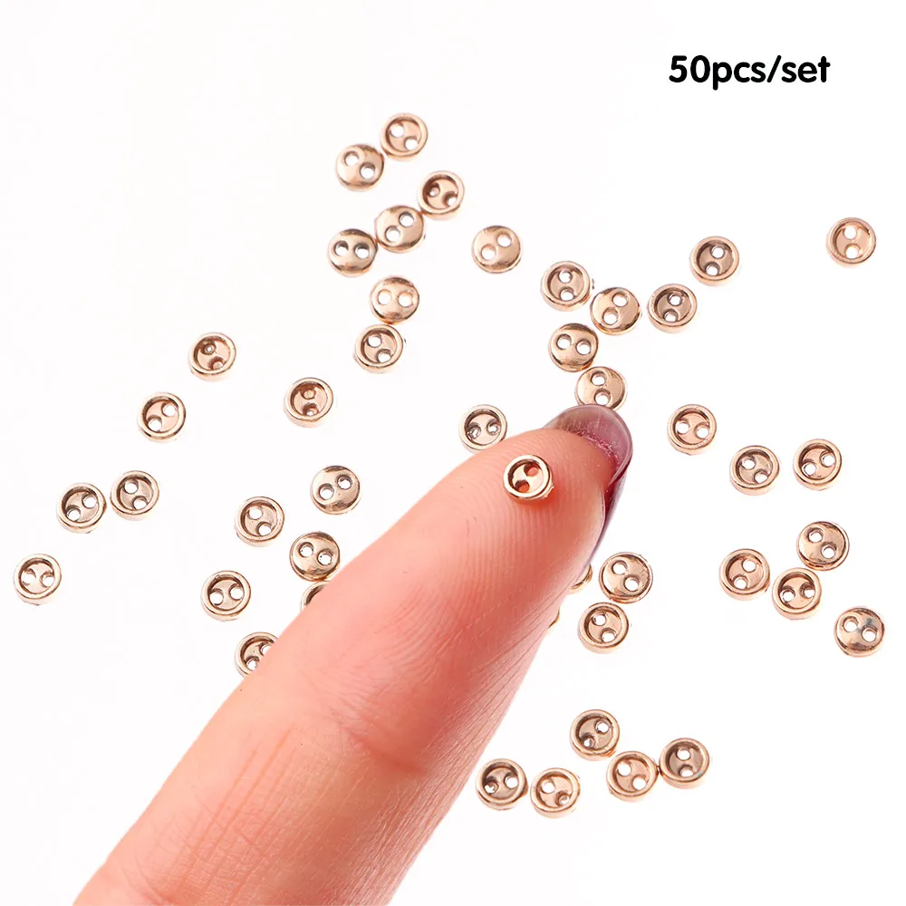 50pcs 3mm 4mm Mini Doll Button DIY Handmade Sewing Button 2-Holes Flatback Button Scrapbooking Accessorie botoes para costura