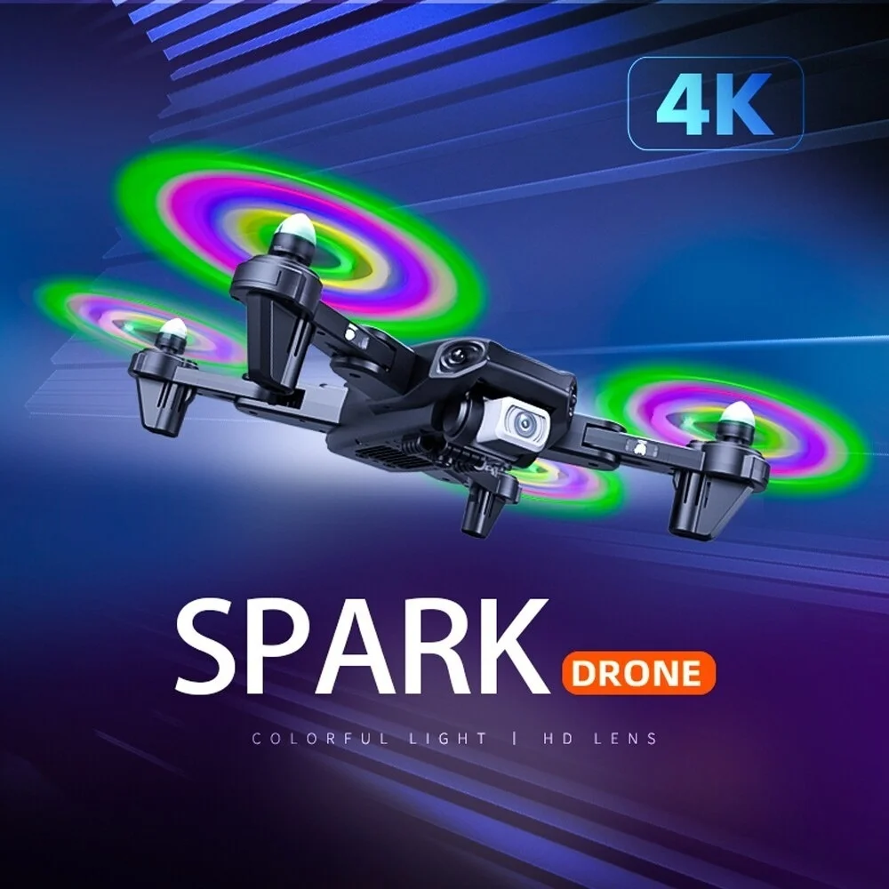 2022 New 1809 LED Drone 4K HD Dual Camera Six-axis Anti Jamming With 2.4G Wifi Foldable Quadcopter Light Flow Rc Gifts Drone