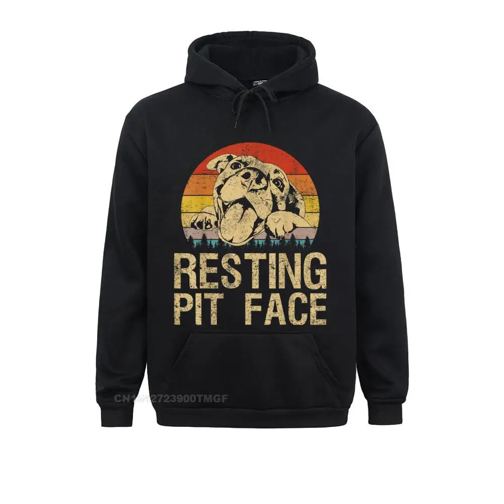 Vintage Pitbull Resting Pit Face - Funny Pitbull Lovers T-Shirt Personalized Sweatshirts For Students Hoodies Clothes Family