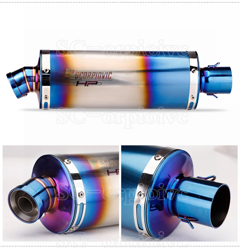 Universal Motorcycle Exhaust Muffler Left Right Side Escape Moto with DB Killer for nmax tmax Ninja 400 250 F800GS GSR750 R3 R25