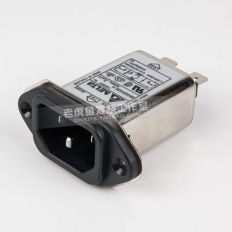AC Power Filter Mains EMIสูงความถี่เสียงรบกวนIECเครื่องฟอกอากาศ8Aซ็อกเก็ต