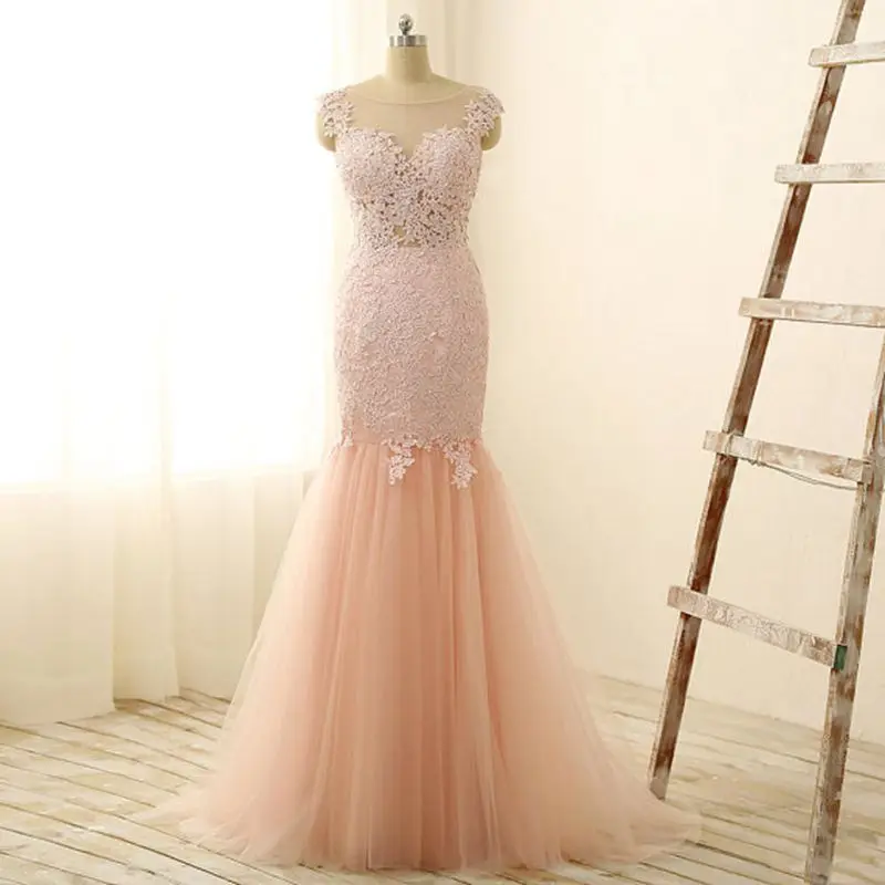 원피스 pink lace appliques Evening gown couture Unique real pictures Formal 2021 sexy see through back Bespoke Wedding Dresses