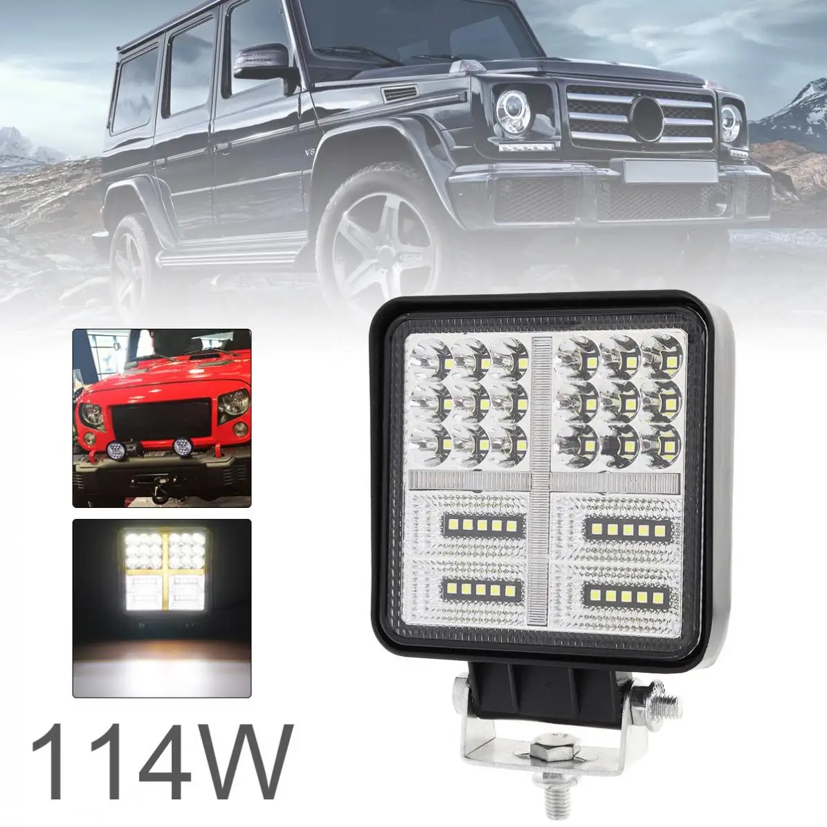 4 дюйма 114 Вт 12 в 6000 К ультра яркий светодиодный рабочий светильник для автомобиля водонепроницаемый светильник, комбинированный светильник, внедорожный светильник для вождения, DRL противотуманный светильник