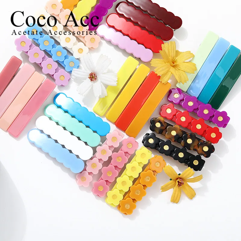 60+COLOR wholesale  candy color bar flower fancy hair clips grips accessories for kids girls children