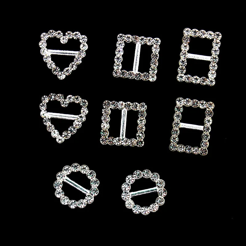 20Pcs Metal Buckles With Rhinestone For Bikini Bra Decoration Diy Belt Rings Sewing Bag Accessories bra rings and sliders strap