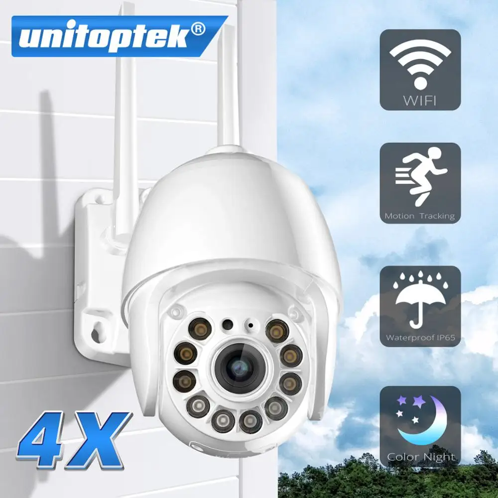 1080P PTZ Wifi IP Camera Outdoor 4X Digital Zoom Motion auto Tracking Two Way Talk CCTV Camera Wireless Full Color Night Vision