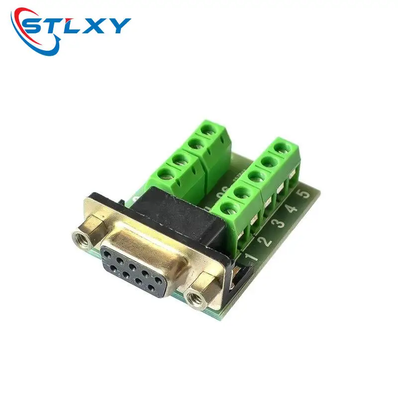 D-Sub 9pin Solderless Connectors DB9 RS232 Serial to Terminal Female Male Adapter Connector Breakout Board