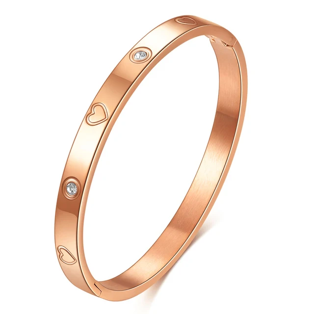 Nibastar Holle Ster Armbanden & Bangles Voor Vrouwen Mode Rvs Zoete Romantische Armband Rose Gouden Kleur Sieraden Cadeau