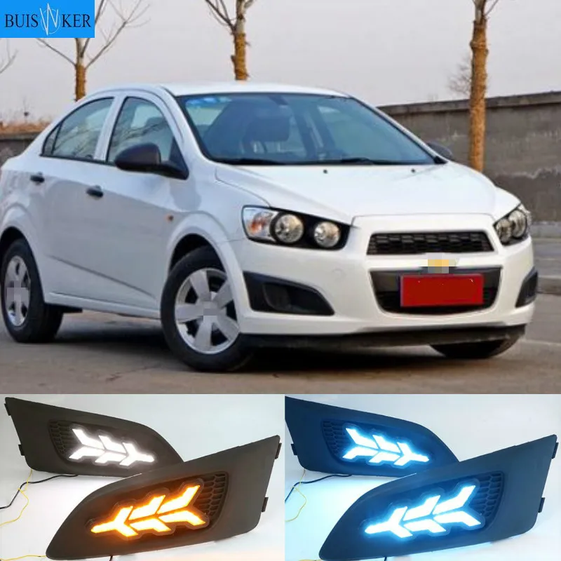 

1 Set Car LED DRL Light Daytime Running Light Daylight With Turn Signal Lamp For Chevrolet Chevy AVEO Sonic 2011 2012 2013