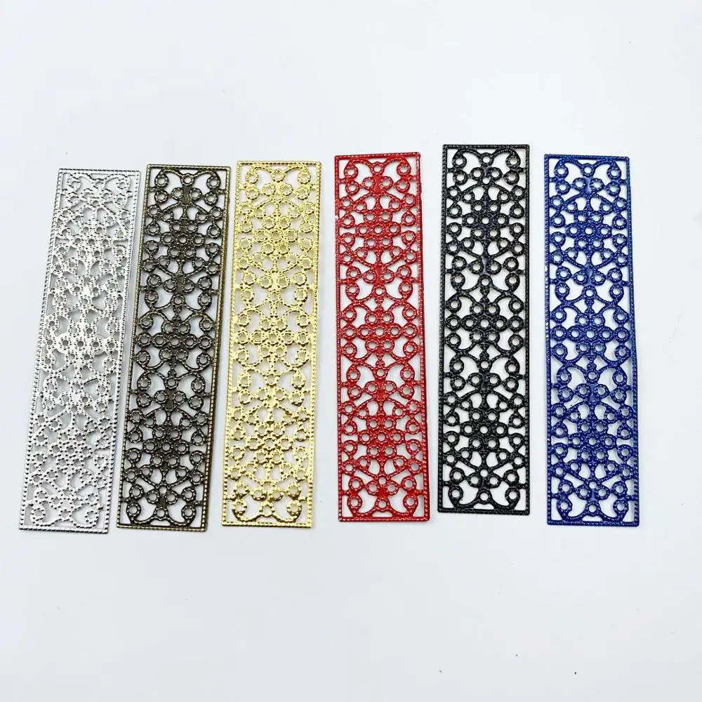 10 pieces/lot  20*85mm  metal   Filigree Flower Wrap Connector   Jewelry DIY Components 08294