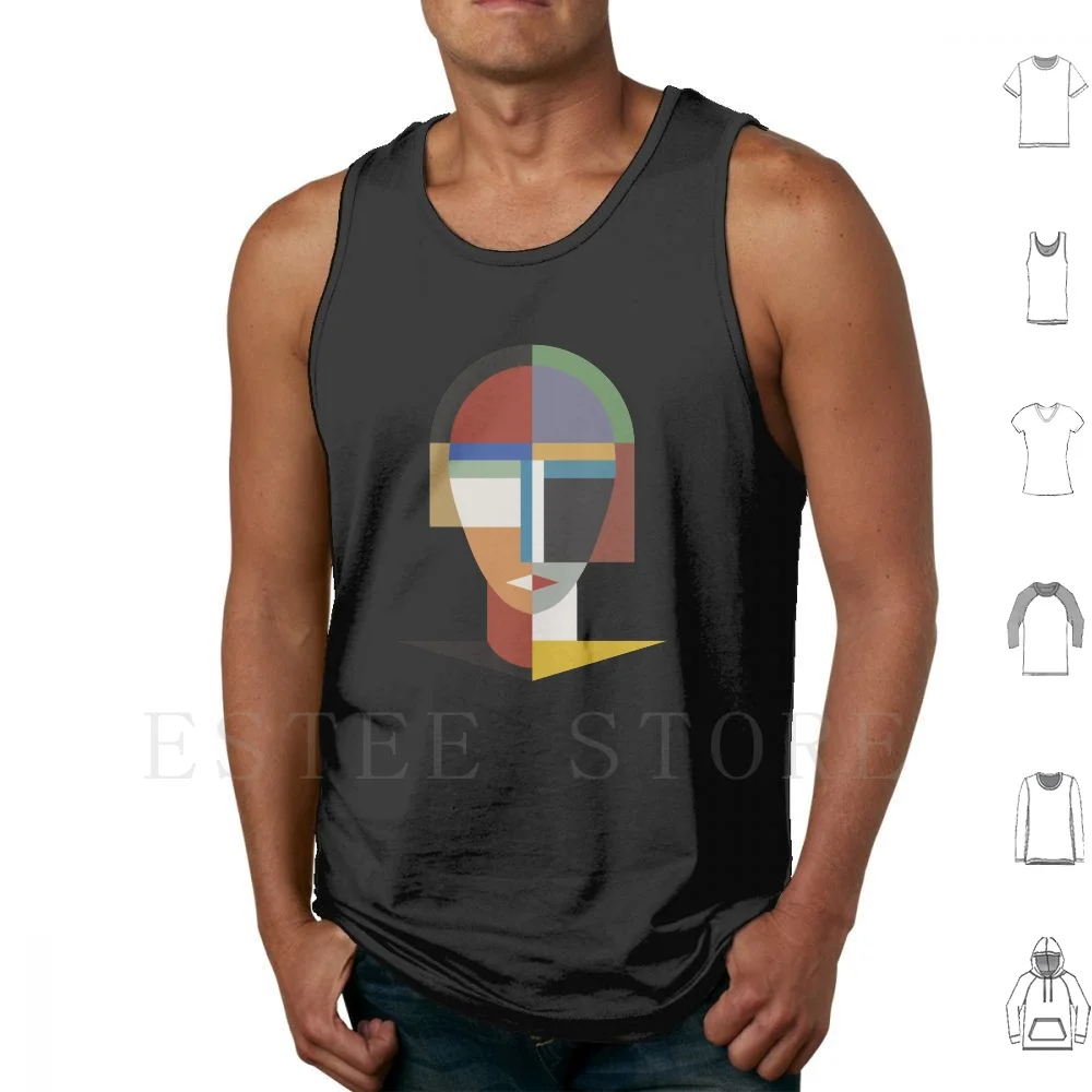 Woman And Women Tank Tops Vest Abstract Womens Womens Face Mystery Archetype Colorful Geometric Vintage Russian Avant