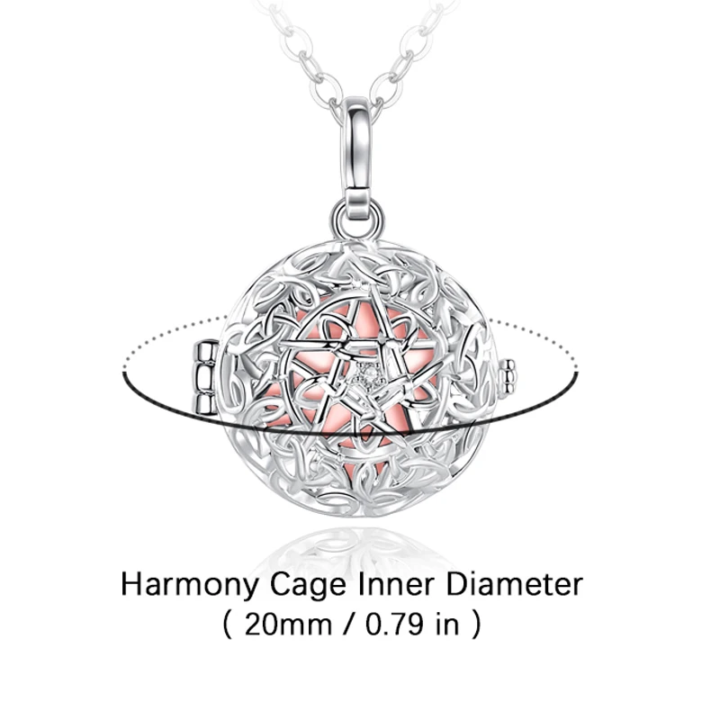 Eudora New 20mm Harmony Ball Pendant Necklace Round Cage Long Chain Musical Sound Chime Ball for Pregnant Women K444N20