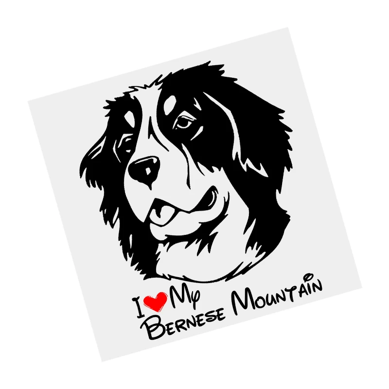 

S61469# I Love My Bernese Mountain Dog Black Transparent Car Sticker Vinyl Decal Waterproof Decors for Motorcycle Bumper Laptop