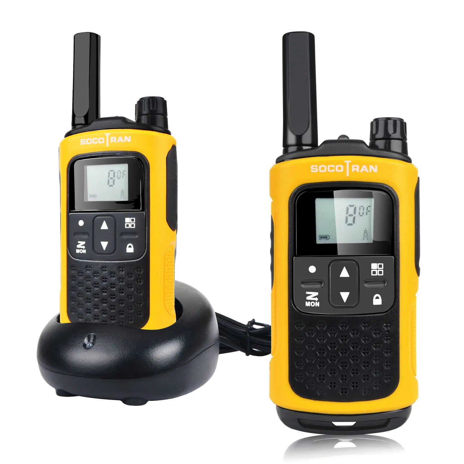 Long Range Rechargeable Two Way Radio PMR446 License Free Walkie Talkies Socotran T80 8CH VOX Flashlight Battery Privacy Codes