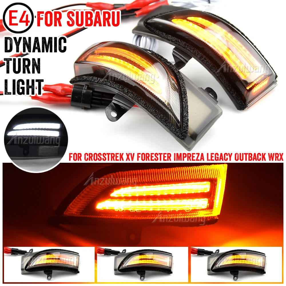 

LED Dynamic Blinker Side Mirror Indicator Light For Subaru WRX STI Crosstrek Forester Outback Turn Signal Lamp Amber/White Smoke