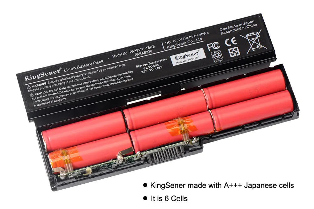 KingSener PA3817U-1BRS PA3817U Battery For Toshiba Satellite A660 C640 C600 C650 C655 C660 L510 L630 L640 L650 L670 L770 PA3818U