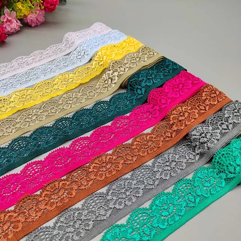 Beatiful 2Yard Soft Elastic 2.5CM Wide Lace Trim Diy Clothes Skirt Fabric Used For Underwear Panties Skirt Lace Ribbon