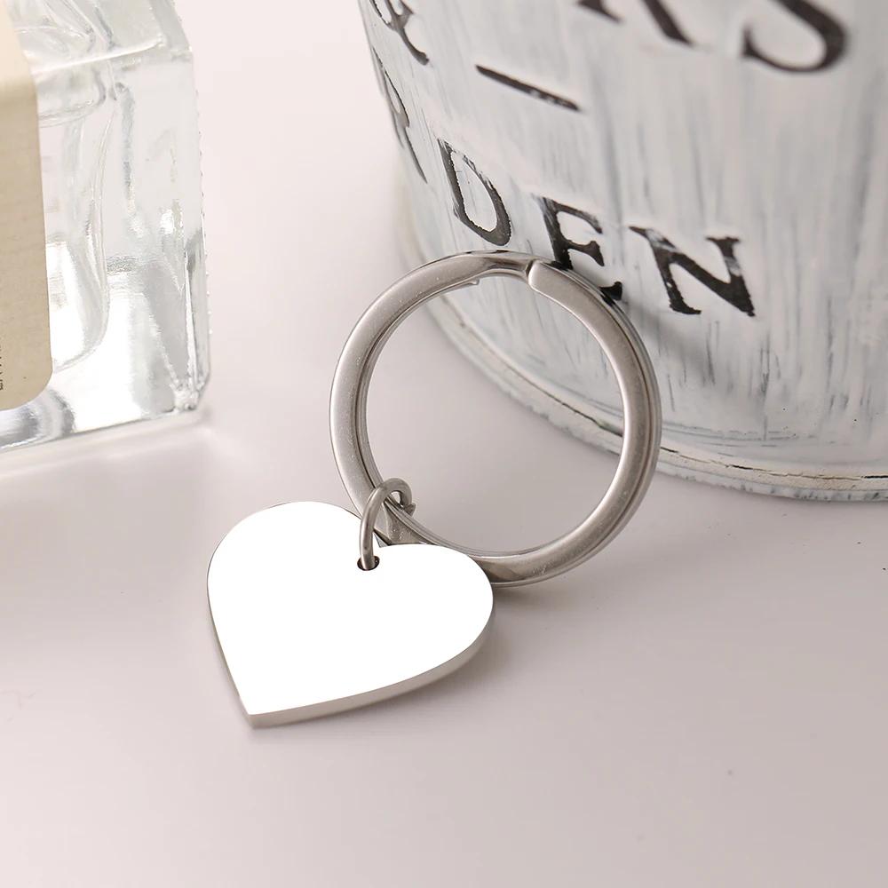 Stainless Steel Keychain Sweet Heart Silver Color Fashion keychain for car keys Pendant For Women Man Jewelry Friends Gifts NEW