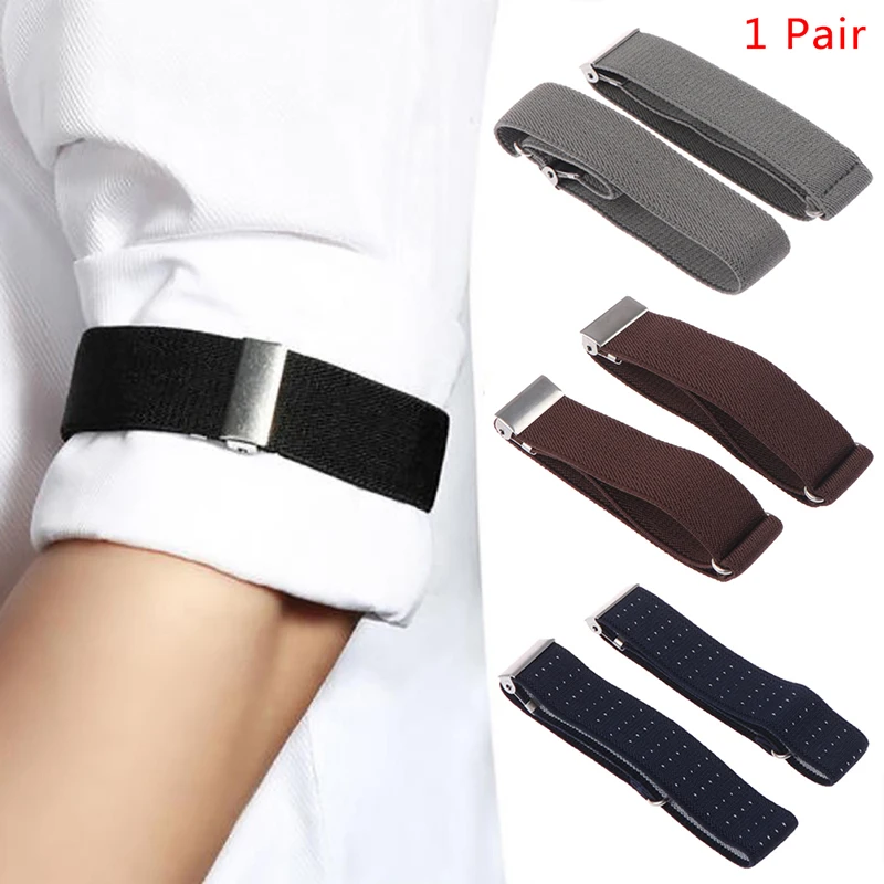 1 par elegante camisa antiderrapante braçadeira elástica luva garter bartender manguito titular aquecedores de braço 2.5cm noivo liga elástica presente