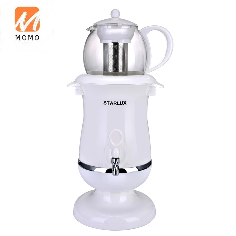 110-127V 1000W 2.5L White Color  Turkish Samovar Electric Kettle Heat Preservation Rotating Tea Maker