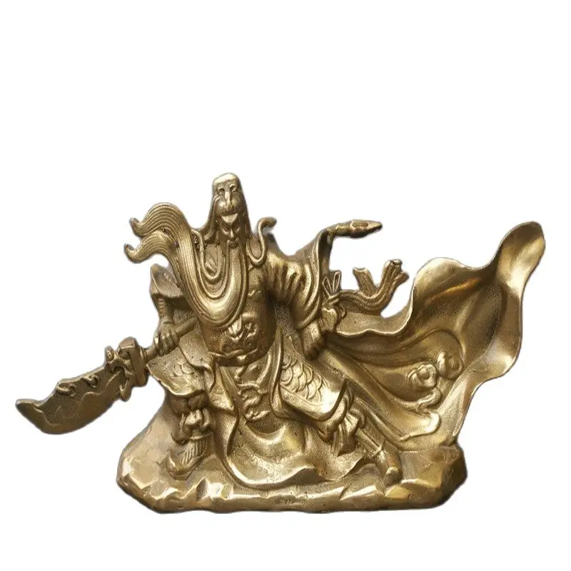 

China Old Bronze Statue Guan Yu Worship Copper Statue Ware Of Fengshui