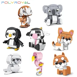 Animals Figure Building Blocks Penguin Cow Owl Koala Flamingos Corgi Sea lions Shiba inu girl toys for childrens kids party gift
