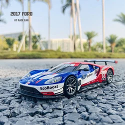 Bburago-modelo de coche de carreras de Rally, 1:32, 24 horas de carrera de resistencia, 2017, Ford GT #66 DS WRC, modelo de aleación, regalos de colección