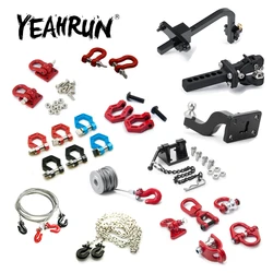 YEAHRUN 1/10 RC Crawler Car Metal Trailer Rope Chain Shackle Tow Hook Winch hook Accessories for Axial SCX10 Upgrade Parts