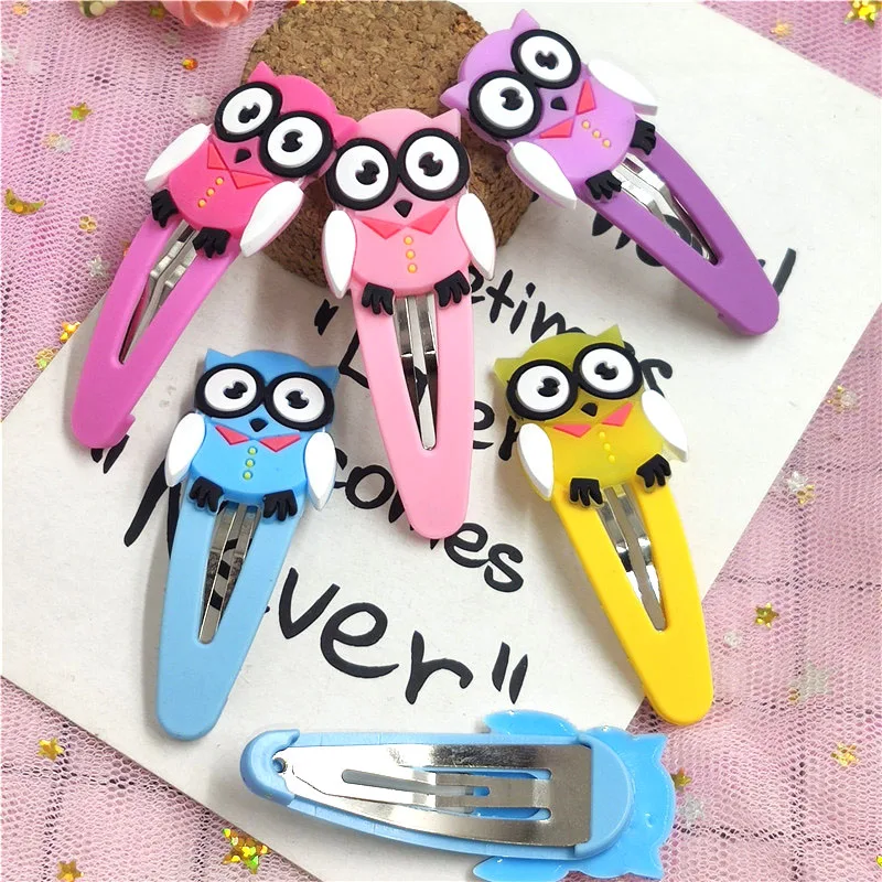 1PCS Lovely Girls Elegant Owl Child Scrub Hair Clips Sweet Headwear Hair Scrunchy BB Hairpins Barrettes Women Hair Accessories