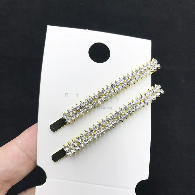 2Pc Classic Fashion Pearl Zircon Hair Stick Shining Hair Pins Crystal  Rhinestones Hair Clips Women  Hair Accessorie Jewelry