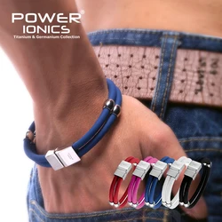 Power Ionics New  Titanium Magnetic Double Style Sport Fashion Wristband Bracelet