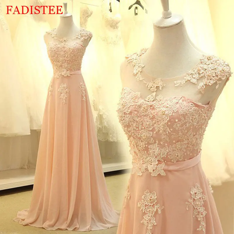 

Prom Dress Elegant O-neck New Style Lace Appliques Robe De Soiree Sleeveless A-Line Women Party Dresses Vestidos De Fiesta