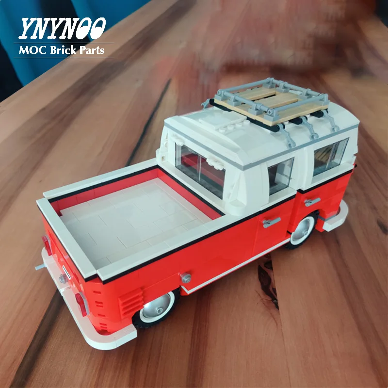 MOC T1 Doka  Truck Cars Model Modified from 10220 Camper T1 Caravan Camping Trailer Bus Cars Building Block Kids DIY Toys