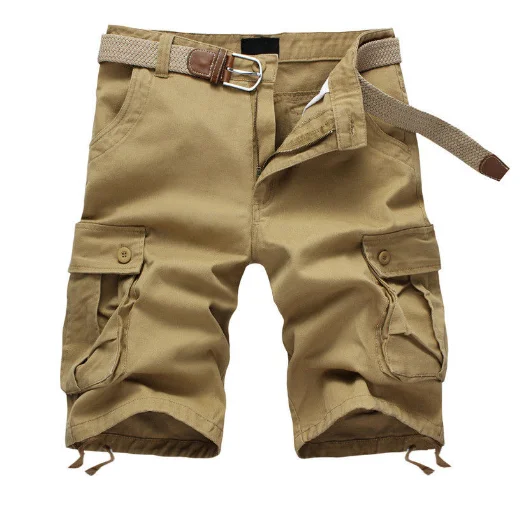 Verão 2020 bermuda masculina baggy militar cargo bermuda masculina algodão cáqui calças táticas