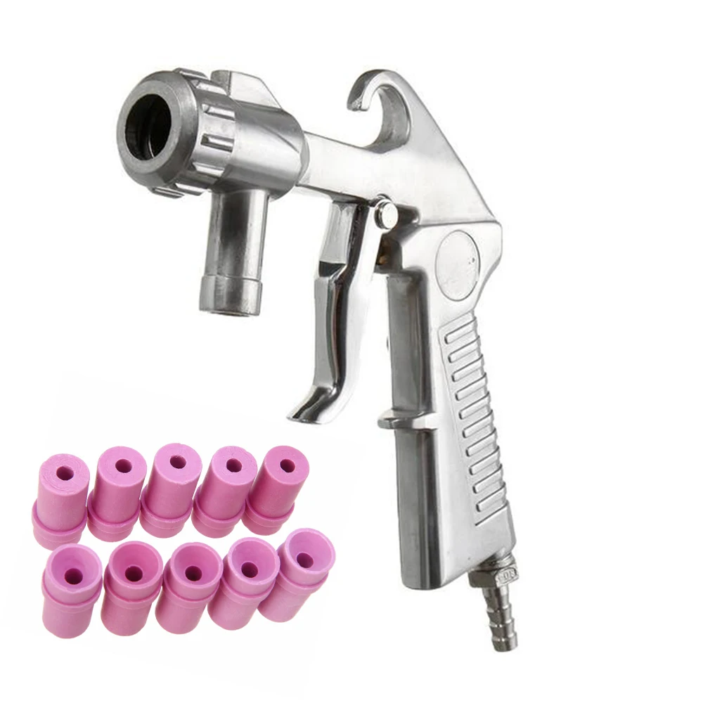 HOLDWIN SandBlasting Gun with 10pcs Ceramic Nozzles 3mm Tips Kit Sprayer gun power tools Siphon