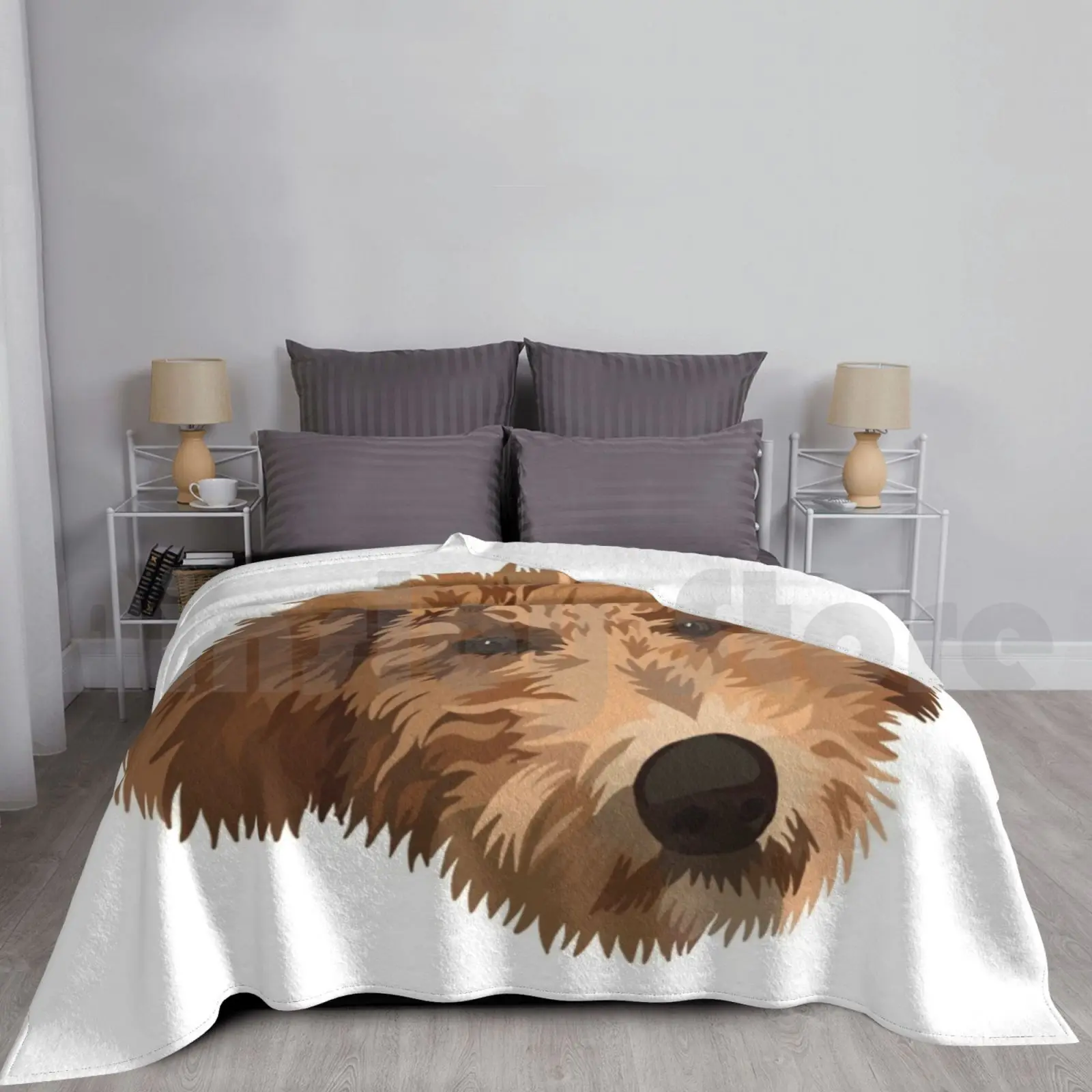 Vector Puppy Head Blanket For Sofa Bed Travel Golden Girl Golden Poodle Black Lab Dachshund Wiener Dog Sausage