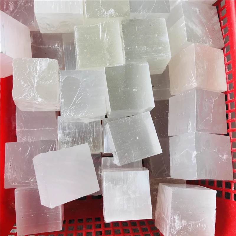 Natural selenite crystal rod square white gypsum stone geometric cube mineral specimen healing stone