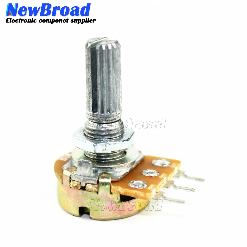 5pcs WH148 B1K B2K B5K B10K B20K B50K B100K B500K 3Pin 20mm Shaft Amplifier Dual Stereo Potentiometer 1K 2K 5K 10K 50K 100K 500K