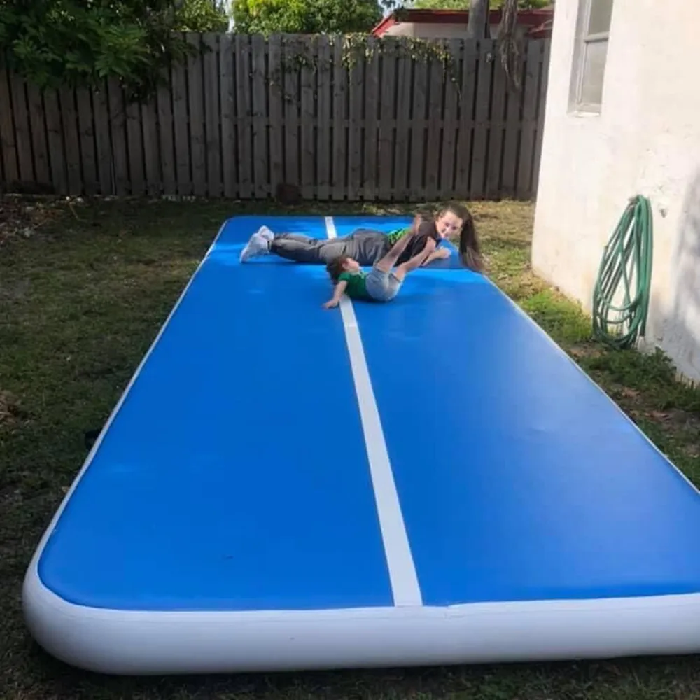 HIBADOU Inflatable Air Track Mat Gymnastics Air Track 10*2*0.2m Inflatable Taekwondo Inflatable Trampoline With a Pump