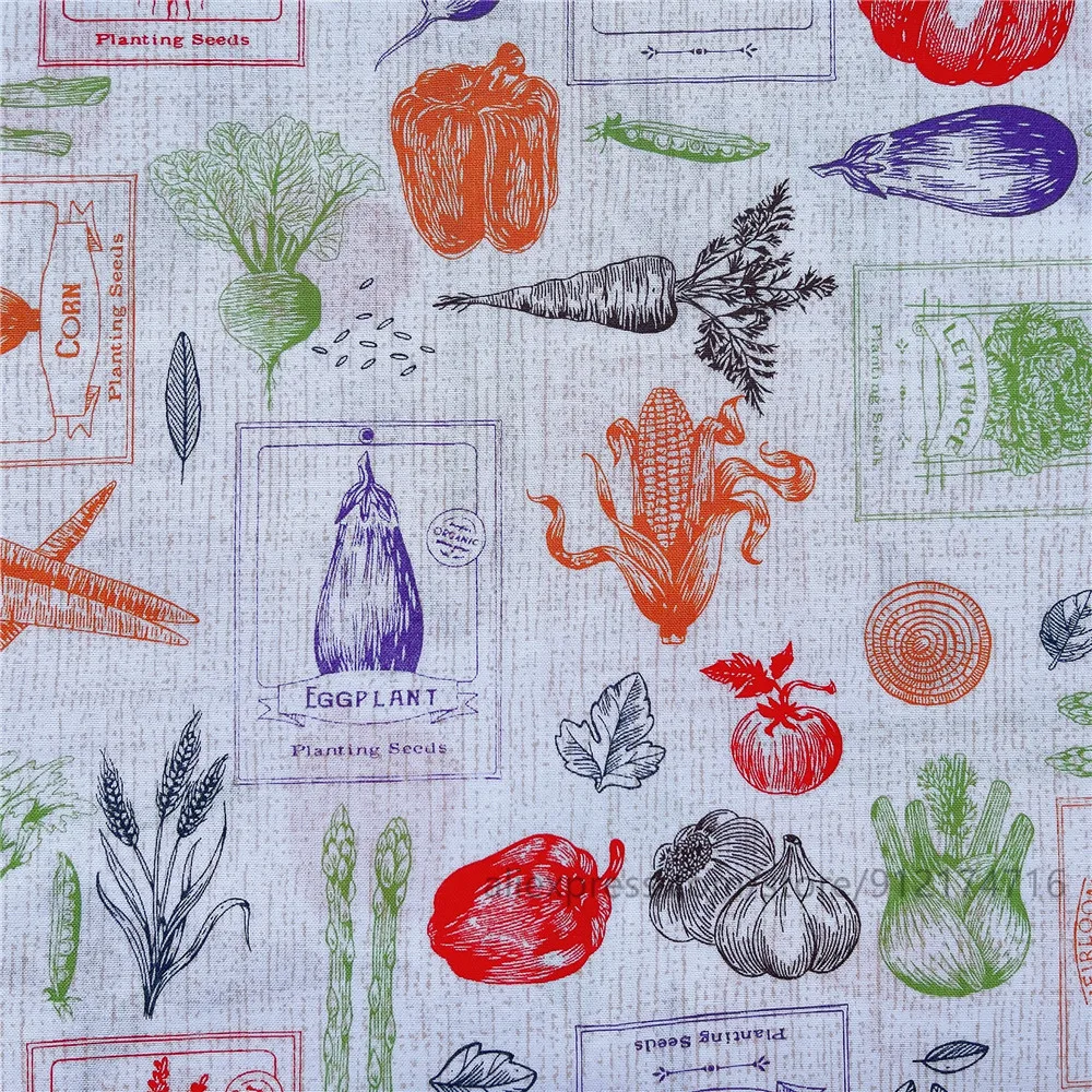 50x110cm Vegetable corn radish soft Cotton fabric Patchwork Textile Tissue Home Clothing DIY Cloth Sew Dress clothes Material