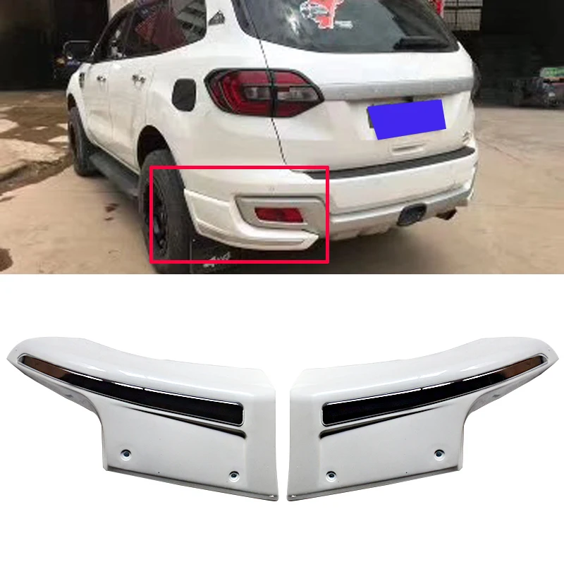 Rear Lip Anti-Collision For Ford Endeavour Everest 2015 2016 2017 2018 SUV Car Rear Bumper Protector Cover Rear Corner Accessory