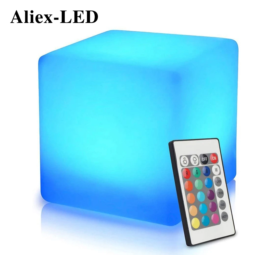 LED Square Night Light Cube Decorative Night Lamp RGB 16 Colors Desk Light for Children Bedroom Table Lamp  Christmas Gift