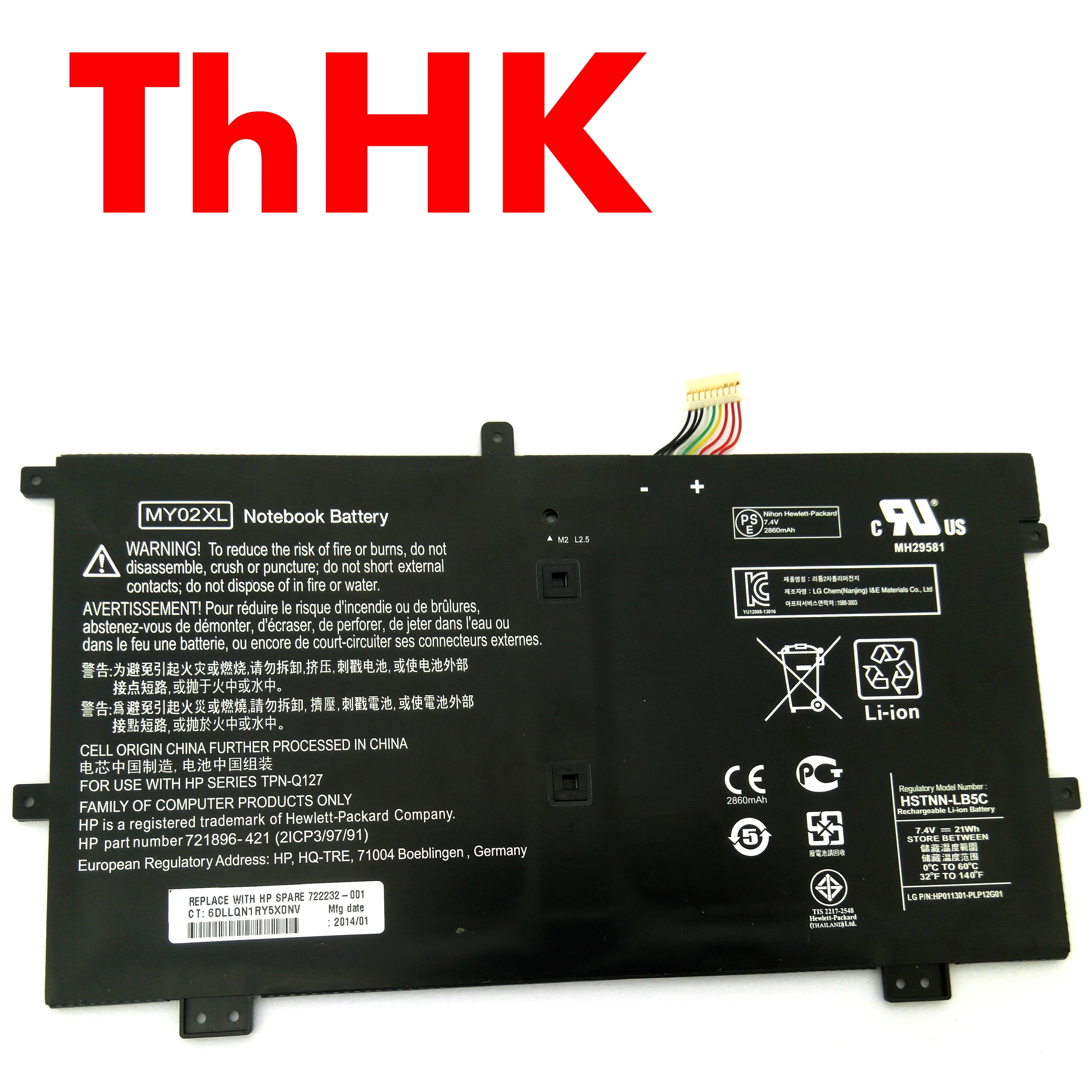 Genuine Original MY02XL 721896-1C1 721896-421 722232-001 TPN-Q127 Keyboard Battery For HP PRO X2 410 Table