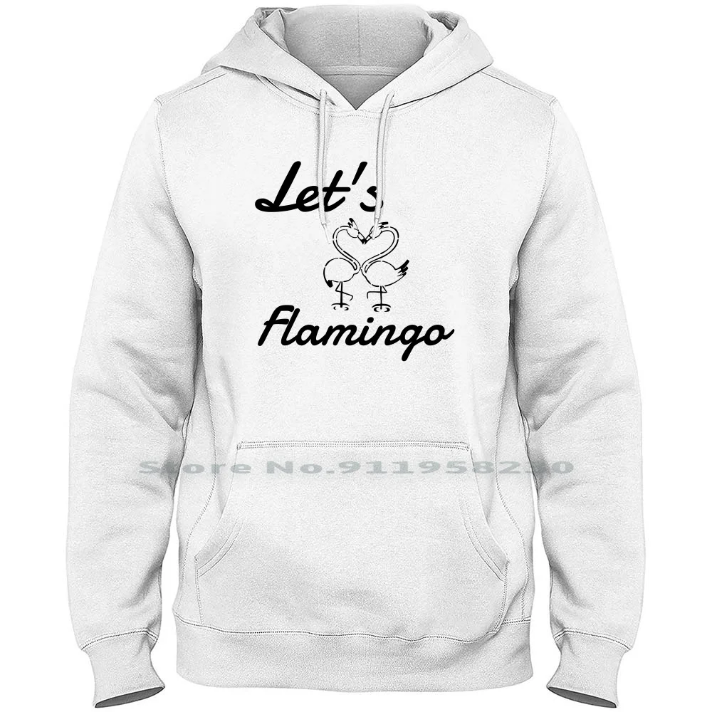 Flamingo Romance Hoodie Sweater Big Size Cotton Romantic Flamingo Romance Flaming Saying Loving Roman Ying Text Ring Oman Love