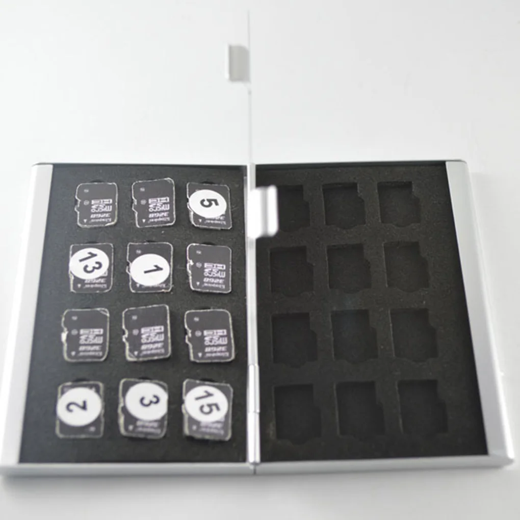 Thẻ Nhớ Xách Micro SD TF Thẻ 24 Khe Cắm Hộp Bảo Quản Hợp Kim Nhôm Chống Sốc Bảo Vệ Ốp Lưng